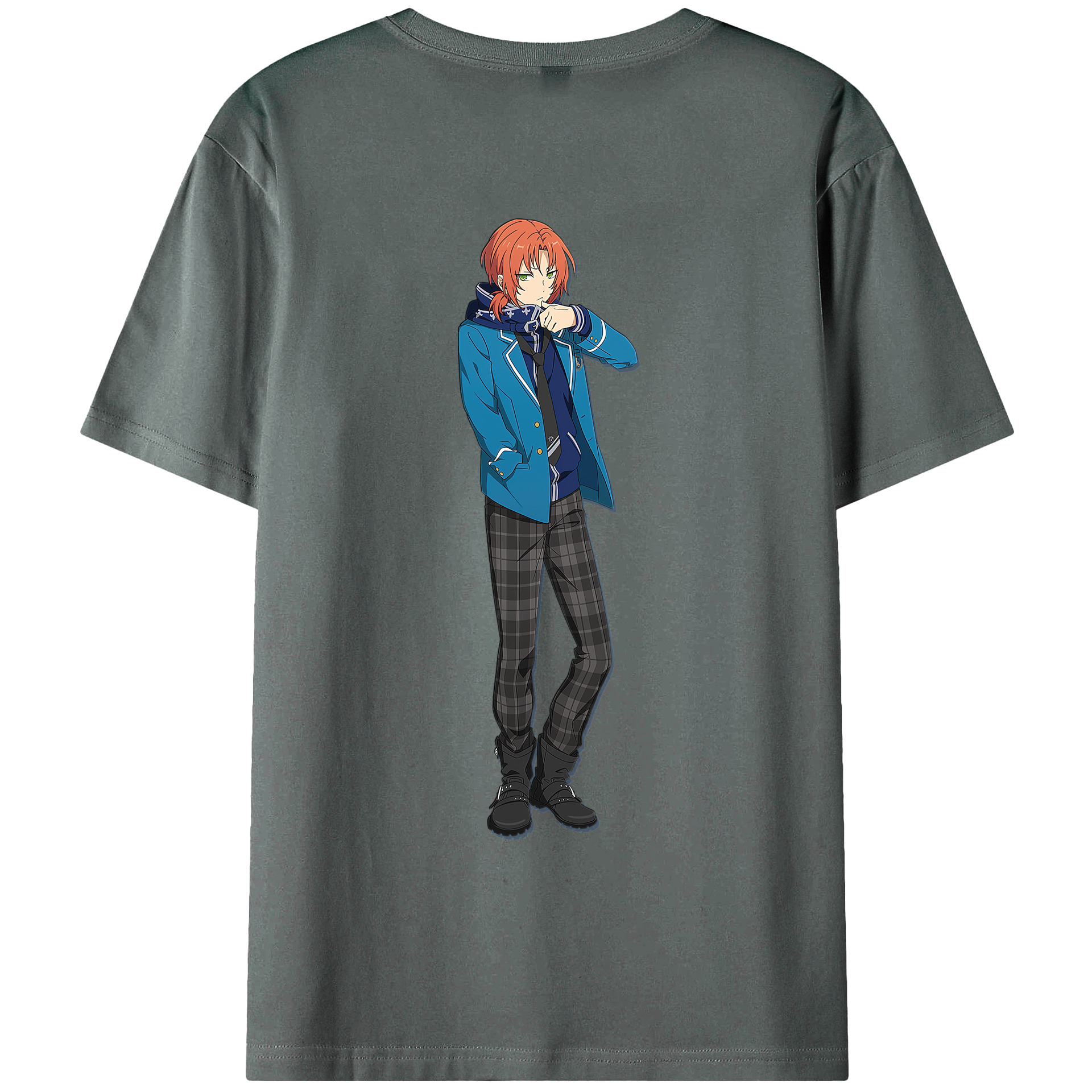 （画像用） あんさんぶるスターズ! Ensemble Stars 綿100％ メンズ半袖Tシャツ（バックプリント） 通気性